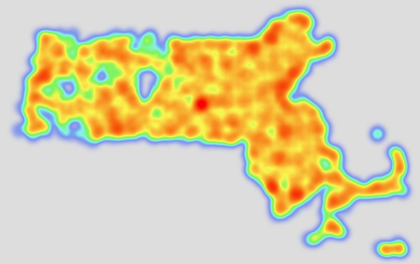 Heat map of crashes in 2023.